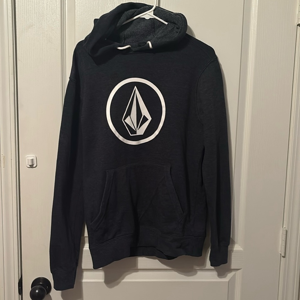 Unisex Volcom Hoodie. Medium. very dark gray almost black. Mint condition.